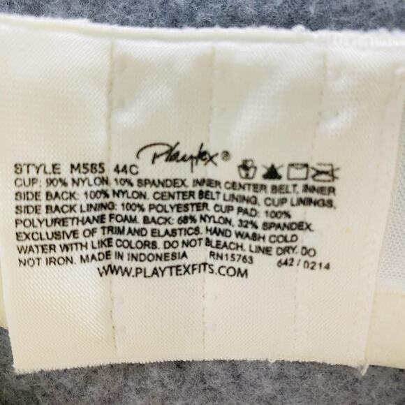 Playtex Bra Womens 44C Ivory Molded Underwire Jacquard Adjustable Straps Smooth - Picture 3 of 5
